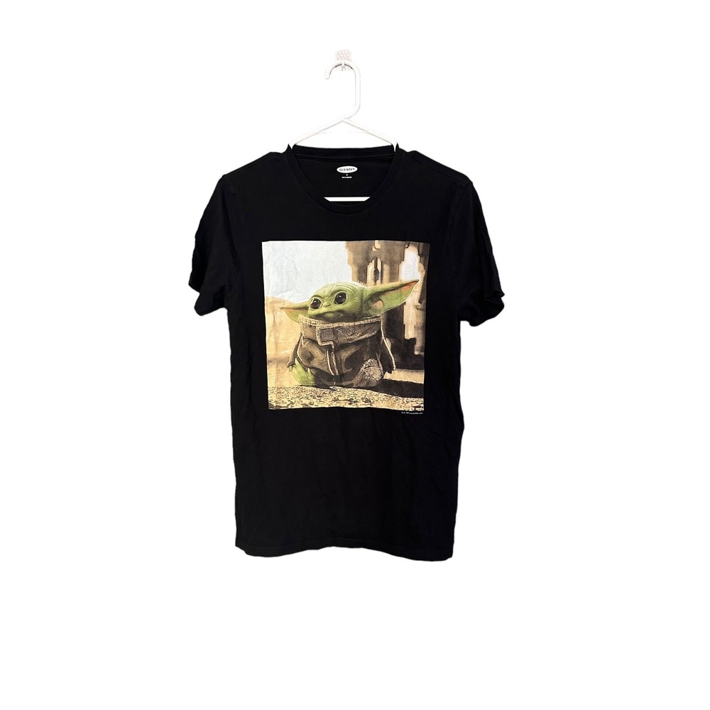 Old Navy Madalorian Graphic Black T Shirt Baby Yoda Size Small Unisex